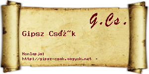 Gipsz Csák névjegykártya